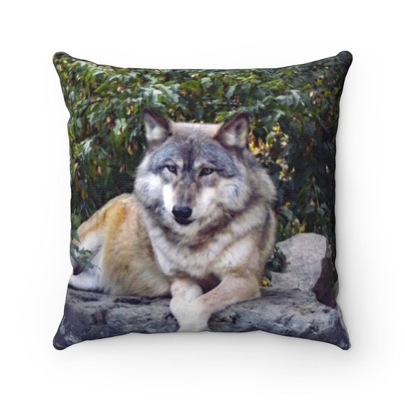 Wolf Throw Pillow Floor Pillow Decorative Pillows Home Wolf Etsy