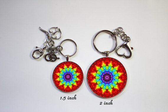 Rainbow Mandala Art Gay LGBT Pride Key Cain Custom Keychain