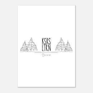 Kaiserslautern Poster – Pfälzer Wald Wandbild mit Koordinaten  Bäumen – Heimat Deko Pfalz – Geschenk für Amerikaner und Pfalz-Fans