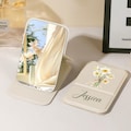 Personalized square makeup mirror, pocket mirror with custom name and logo, bridesmaid gift, folding makeup mirror, travel makeup mirror product logo