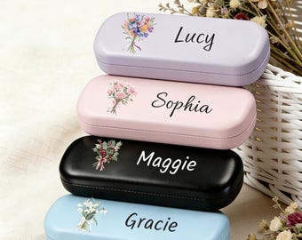 Custom Name Glasses Case, Personalized Sunglasses Case, Customized Letter Glasses Case Hard Shell, Customizable Birthday Gifts, Christmas