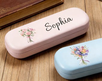 Personalized Leather Eyeglass Case, Hard Shell Glasses Protection, Customizable Birthday Gifts, Christmas