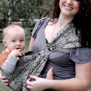 Ring Sling Baby Carrier, 100% Cotton, CPSIA compliant ,Close Tail, Lite-on-Shoulder™ by RosyBaby© , Ergonomic, Adjustable Vintage Paisley