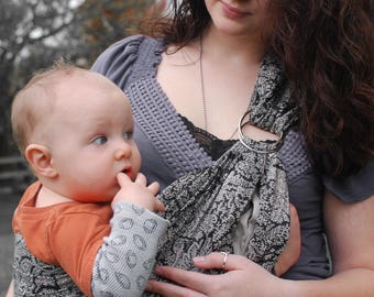 Ring Sling Baby Carrier, 100% Cotton, CPSIA compliant ,Fish Tail, Lite-on-Shoulder™ by RosyBaby© , Ergonomic, Adjustable