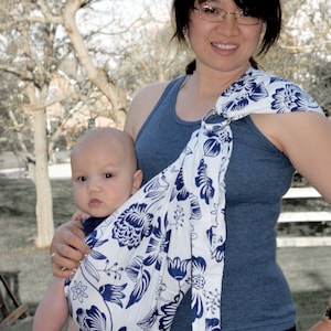 Ring Sling Baby Carrier, 100% Cotton, CPSIA compliant ,Close Tail, Lite-on-Shoulder™ by RosyBaby© , Ergonomic, Adjustable Porcelain