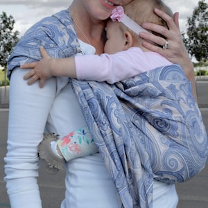 Ring Sling Baby Carrier, 100% Cotton, CPSIA compliant ,Close Tail, Lite-on-Shoulder™ by RosyBaby© , Ergonomic, Adjustable French Paisley