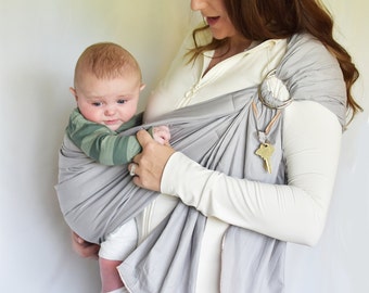 Ring Sling Tragetuch, 100% Baumwolle, CPSIA-konform, Fish Tail, Lite-on-Shoulder™ by RosyBaby© , ergonomisch, größenverstellbar