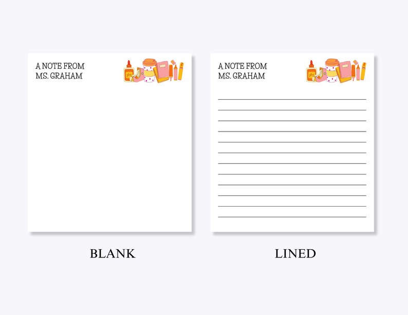 Personalized Teacher Notepad, Custom School Stationery Gift - Etsy