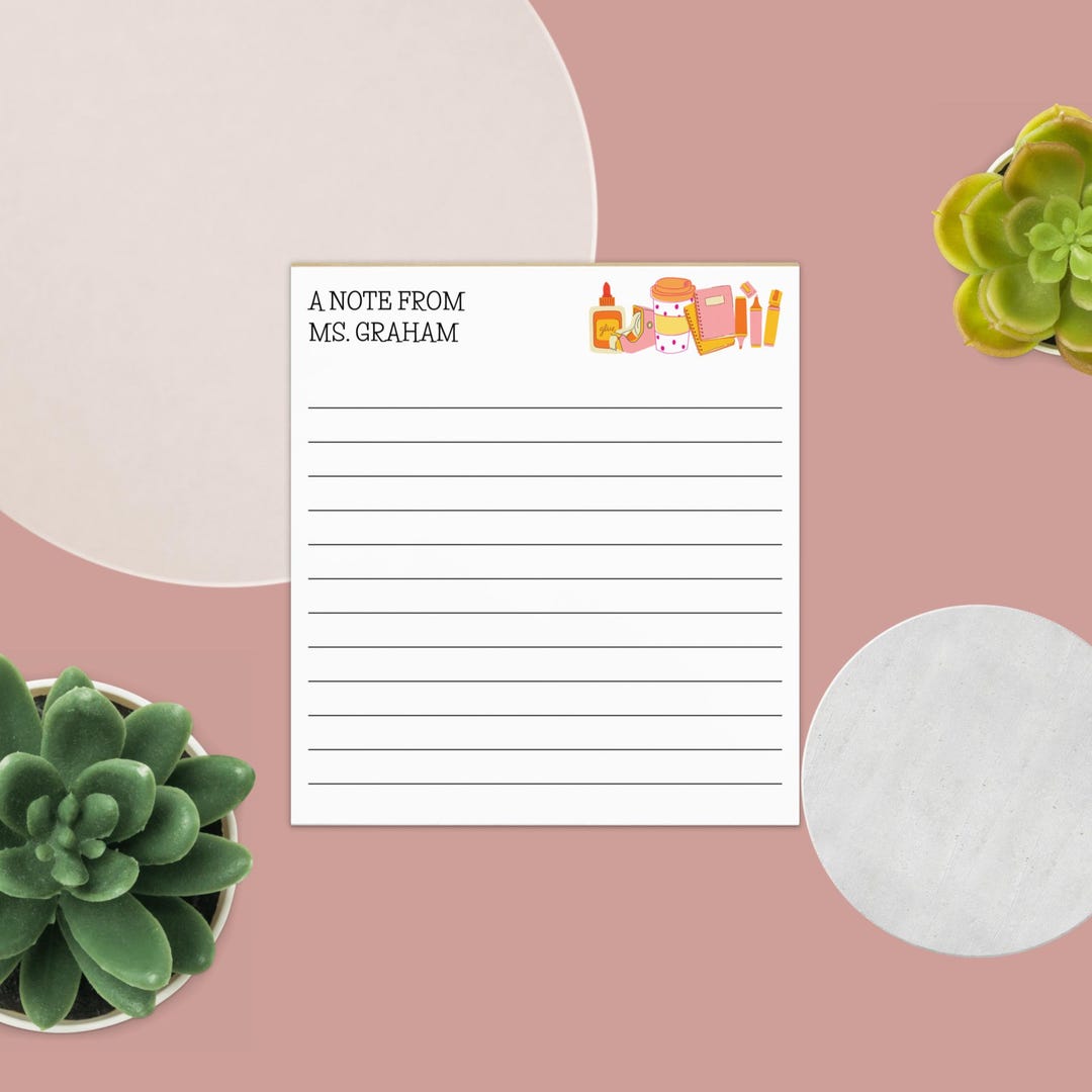 Personalized Teacher Notepad, Custom School Stationery Gift - Etsy