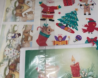 Paquetes de 2 muestras de papel de regalo navideño vintage y artículos para envolver regalos.