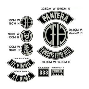 Pantera &#39;Cowboys From Hell&#39; Embroidered Patch Set - Heavy Metal Biker Patches