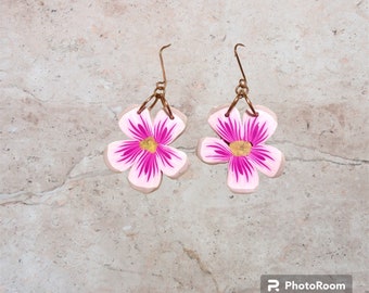 Cherry Blossom earrings, polymer clay