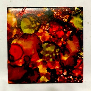 Negroni Marbled Tile Coasters, Alcohol Ink image 1