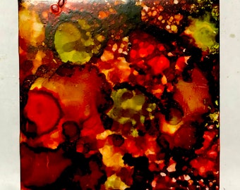 Negroni Marbled Tile Coasters, Alcohol Ink