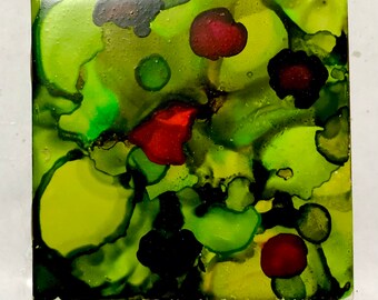 Midori Marbled Tile Coasters, Alcohol Ink