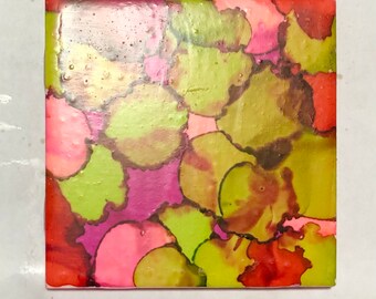 Cosmo With A Twist Marbled Tile Coasters, Alcohol Ink