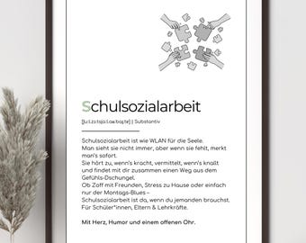 Affiche sur le travail social scolaire – Définition du Wi-Fi | Téléchargement numérique | Hommage au travail social scolaire, au bureau et à la salle des professeurs