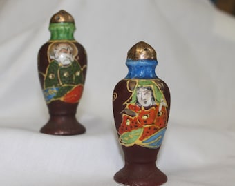 Asian man and woman handpainted salt and pepper shakers