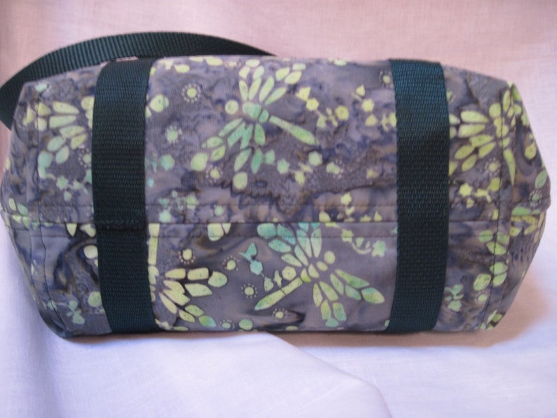 Handmade Batik Dragonfly fabric 6 pocket purse image 5