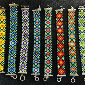 Huichol beaded bracelets in different colors