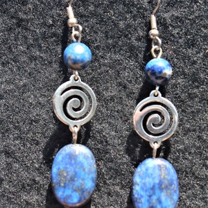 Lapis Gemstone earrings, handmade  Lapis earrings