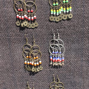 Double hoop earrings, Halloween, Harley, Rasta, USA, Patriots, Charger earrings