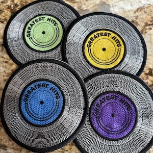 Record coasters set of 4, LP record coasters