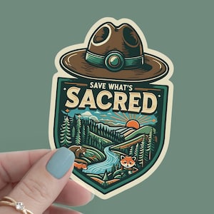 Save our Parks Sticker Protect our National Parks Sticker Decal Nature Decor Camping Gear Outdoor Adventure Travel Gifts Pro-Environment