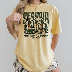 Retro Sequoia National Park Shirt Comfort Colors T-shirt National Park Souvenir Gift California Vacation Apparel for Women Oversized Tee