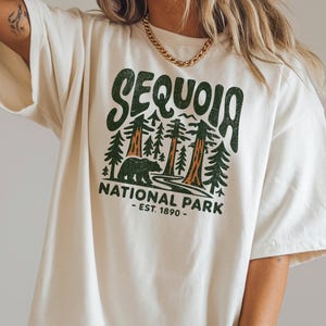 Retro Sequoia National Park Shirt Comfort Colors T-shirt National Park Souvenir Gift California Vacation Apparel for Women Oversized Tee