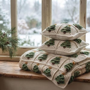 Christmas Tree Crochet Blanket PATTERN Granny Square Throw PDF Tapestry Crochet Afghan Pattern 5 Sizes Baby Lapghan Throw Twin Queen