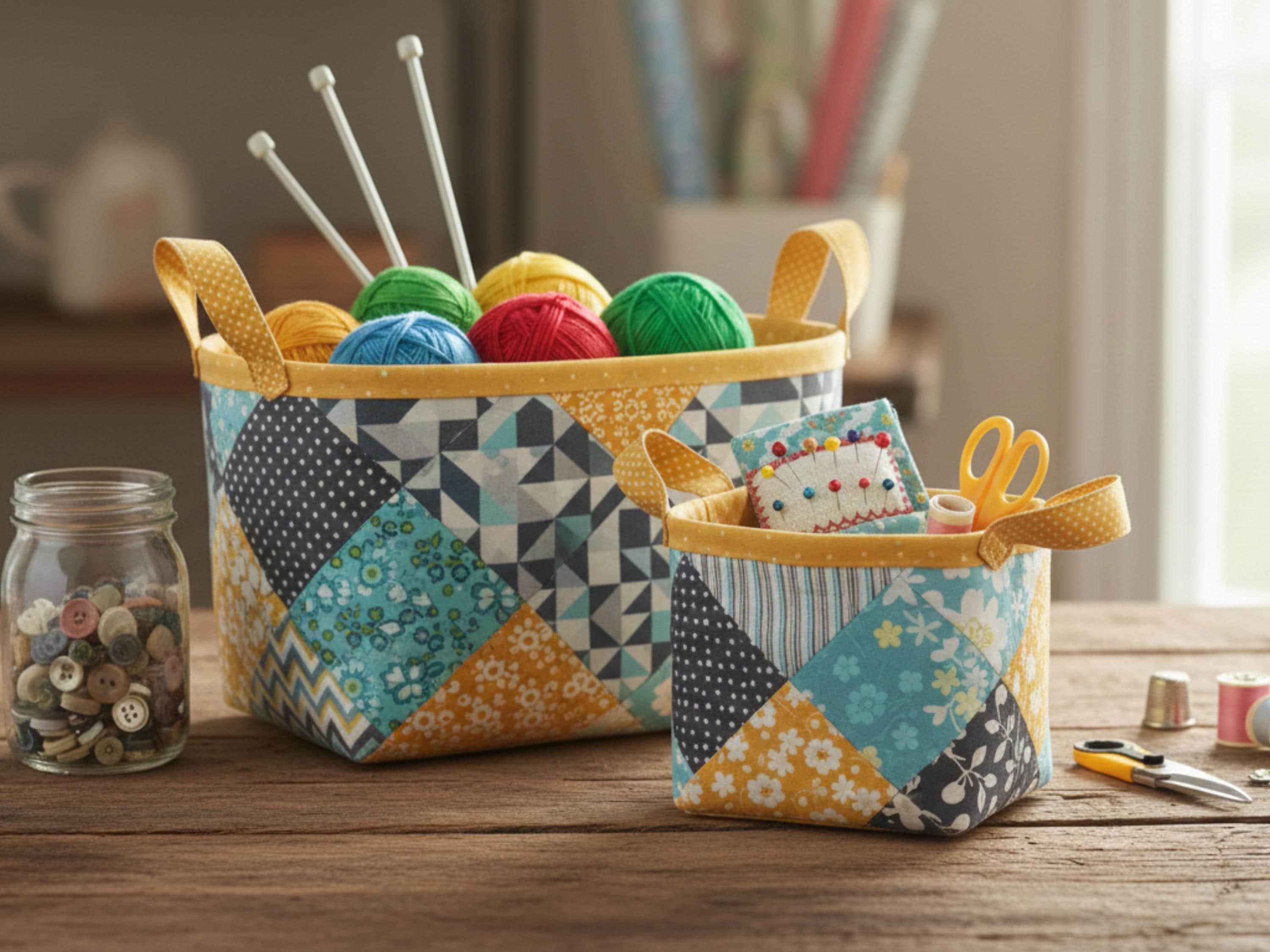 Quilt Basket Sewing Pattern: Easy Fabric Baskets (PDF Pattern) - Etsy