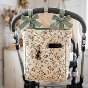 Pram Caddy Sewing Pattern, Wildflower Stroller Organizer, Beginner Friendly PDF Download