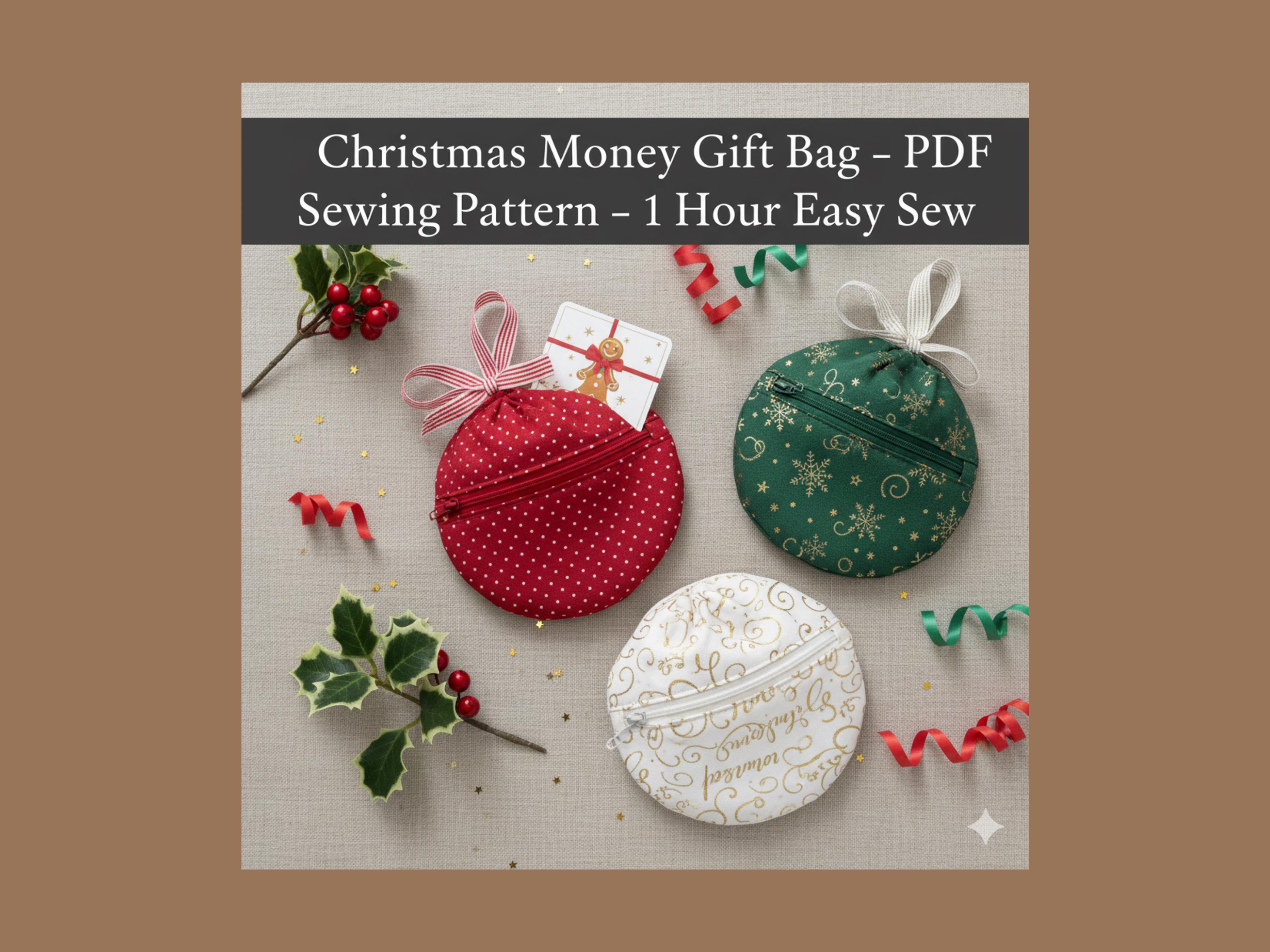 Easy Sewing Pattern -christmas Money Gift Bag Sewing Pattern PDF | Easy ...