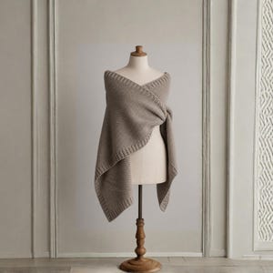 Chunky Crossover Shrug Knitting Pattern, Oversized Cape Scarf (Digital Download)