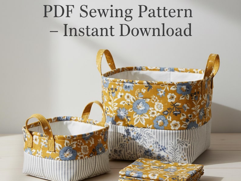 Quilt Basket Sewing Pattern: Easy Fabric Baskets (PDF Pattern) - Etsy