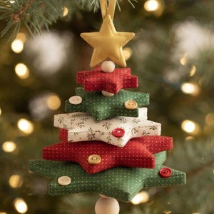 Stacked Star Christmas Tree Ornament Sewing Pattern (PDF)