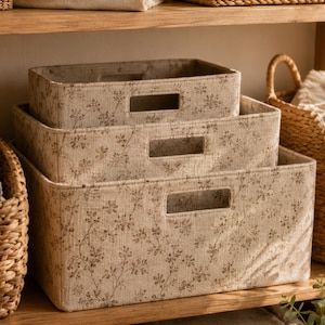 Fabric Storage Bin Sewing Pattern, Cut Out Handle Basket Tutorial (PDF)