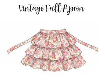 Easy Apron sewing pattern -Vintage pattern-Grandmas classic apron