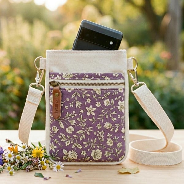 RETIREMENT SALE *Crossbody Phone Bag Sewing Pattern, Fat Quarter Project, Beginner Friendly (PDF Download)