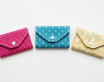 Mini Wallet Sewing Pattern PDF | Envelope Card Wallet Pattern | Snap Coin Purse | Beginner Sewing Project | A4 + US Letter