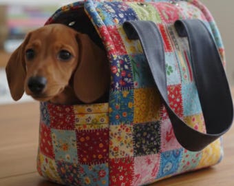 Patchwork Puppy Carrier Bag Sewing Pattern |    Tote for pet (PDF Pattern)