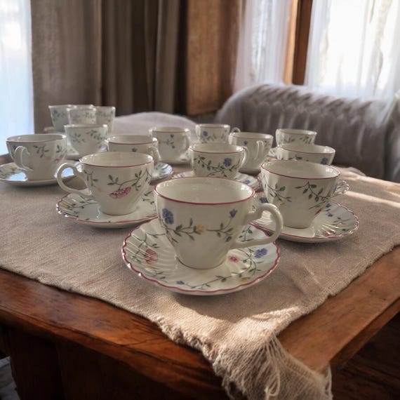Tea Cup Set- Summer Chintz (made in England, Earthenware)by