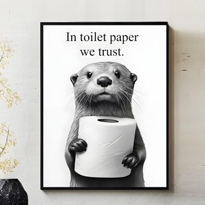 In Toilet Paper We Trust – Quadro da parete, tela, calendario, poster, copertina di libro, decorazione da parete, idea regalo, arredamento, regalo di Natale
