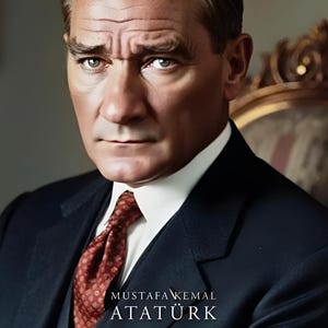 Mustafa Kemal Atatürk Poster – Visionary Leader of Modern Turkey – Premium Semi-Gloss Print