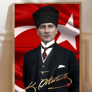 Mustafa Kemal Atatürk Portrait – Digital Download for Wall Art, Canvas, Calendar, Poster, Book Cover, Wall Decor, Gift