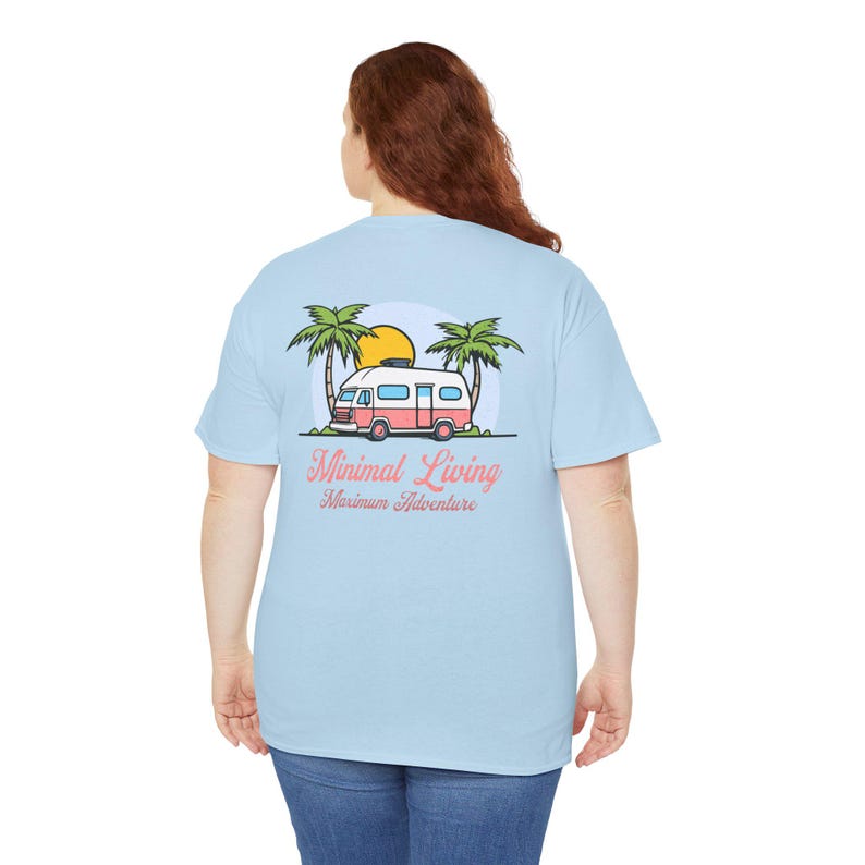 Minimal Living Maximum Adventure T-Shirt Unisex Campervan Graphic Tee, Van Life Aesthetic Shirt, Adventure Travel Gift, Minimalist Nomad image 5