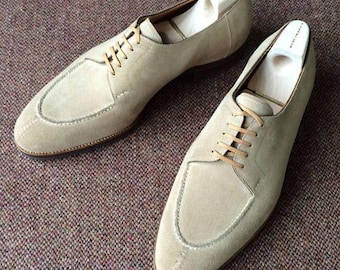 Handgefertigte Beige Wildleder Oxford Schuhe | Herrenschuhe