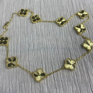 Van Cleef & Arpels 18k Gold Curb Chain Alhambra Necklace