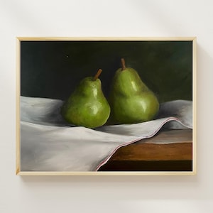 Art Decor Still Life Oil Paintings Pear Artwork Home Decor Pears Wall Art